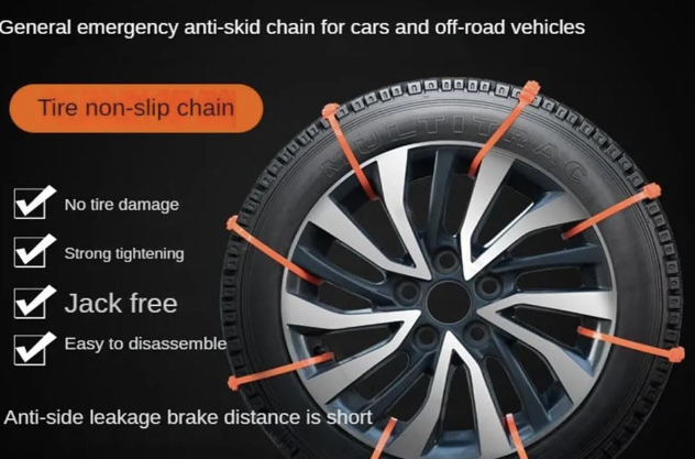 Zip-tie Emergency Portable Snow Tire Chains