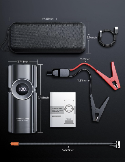 TREKURE 5-in-1 Battery Booster Jump Starter