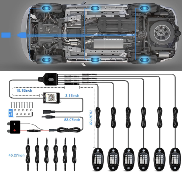 6 Pods RGB LED Rock Lights Kit