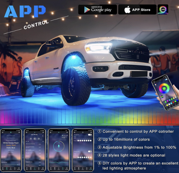 6 Pods RGB LED Rock Lights Kit